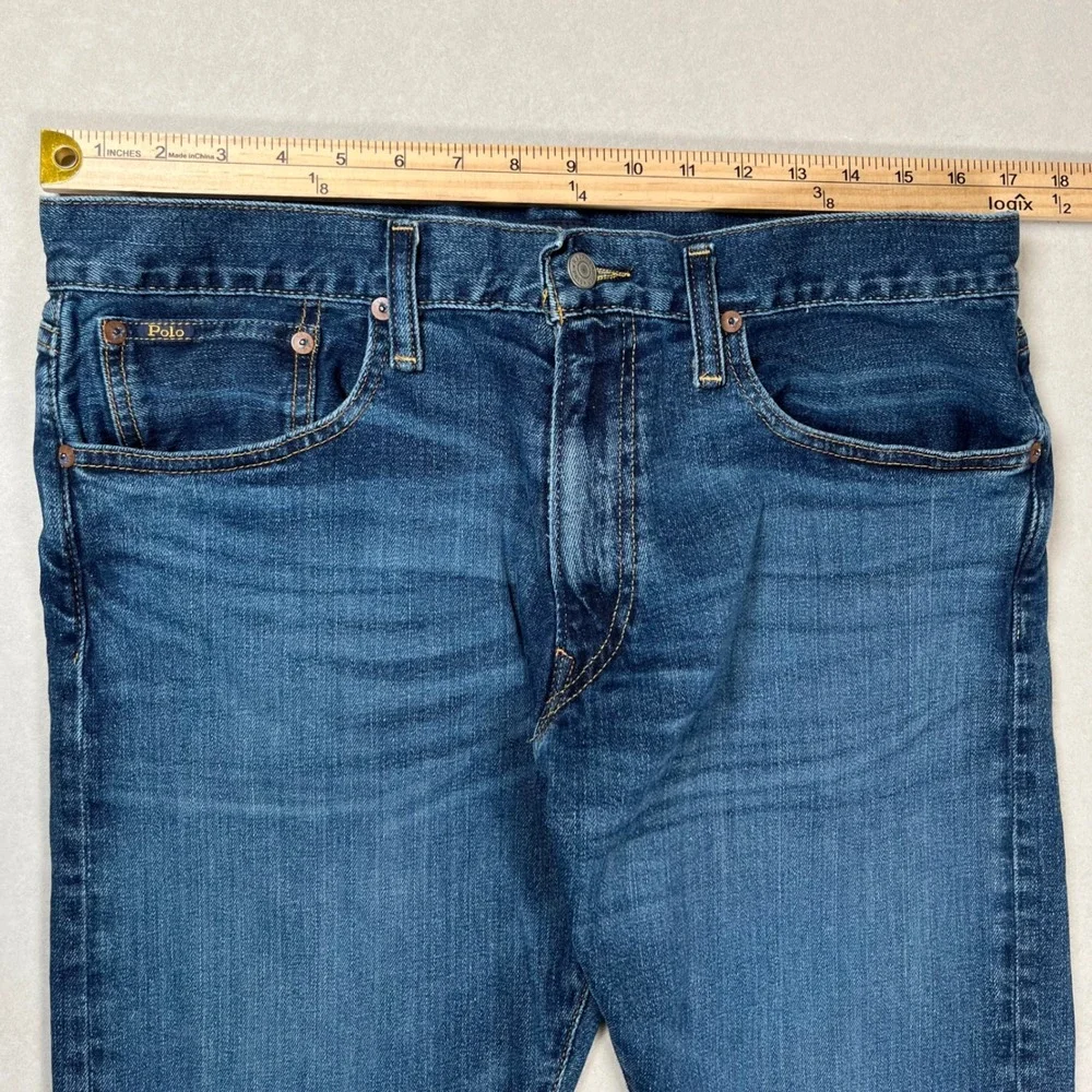 Polo Ralph Lauren Varick Slim Straight Jeans Men 33x30 Blue Stretch Denim Casual